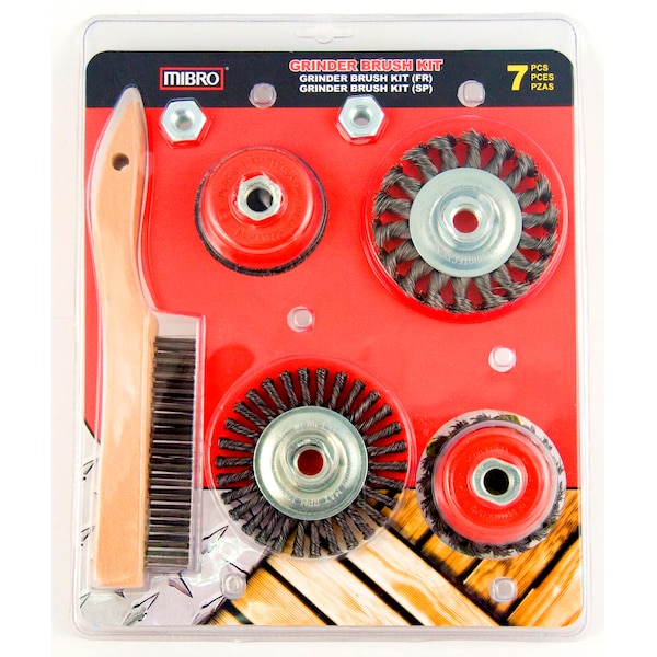 Mibro 7-Piece Industrial Wire Brush and Hand Brush Set - 618000
