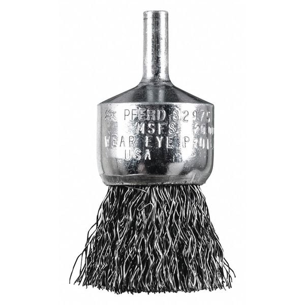 Pferd 1" Crimped Wire End Brush - .014 CS Wire, 1/4" Shank - 82975