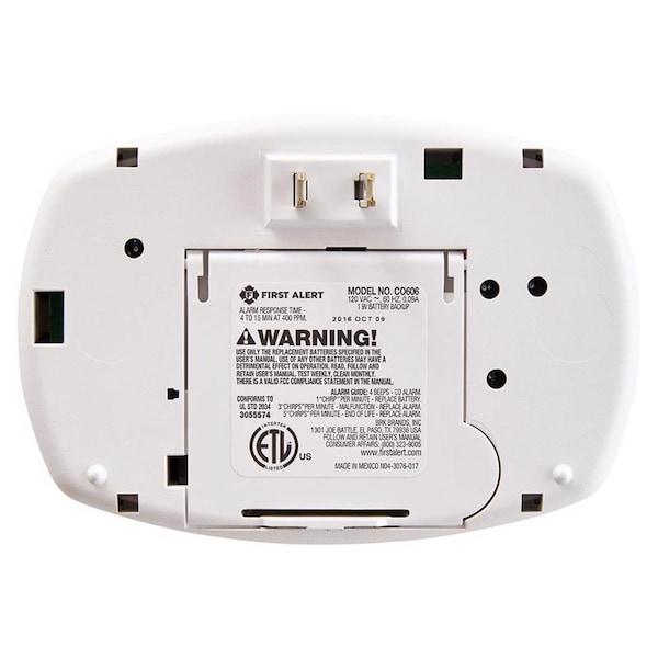 First Alert First Alert Plug-In w/Battery Back-up Electrochemical Carbon Monoxide Detector - 1039734
