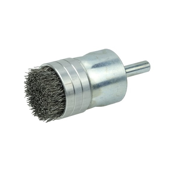Weiler 1" Banded Crimped Wire End Brush, .0104" Stainless Steel Fill - 11115