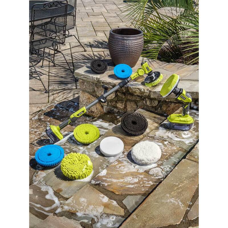 RYOBI ONE+ HP 18V Kit Combo sin escobillas inalámbrico de 2 herramientas con (2) baterías de 2.0 Ah, cargador, bolsa y limpiador de potencia inalámbrico GRATIS - PBLCK01K-P4510