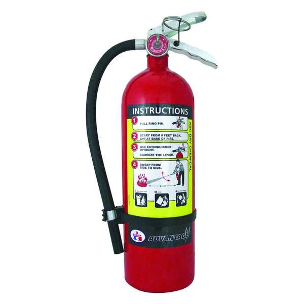 Badger Fire Extinguisher, 5.5 lb Capacity, Class ABC , UL Rating3A:40B:C , Monoammonium Phosphate - ADV-550