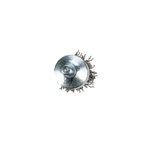 Forney Command PRO End Brush, Crimped, 3/4 in x .020 in x 1/4 in Shank, Bulk - 72265