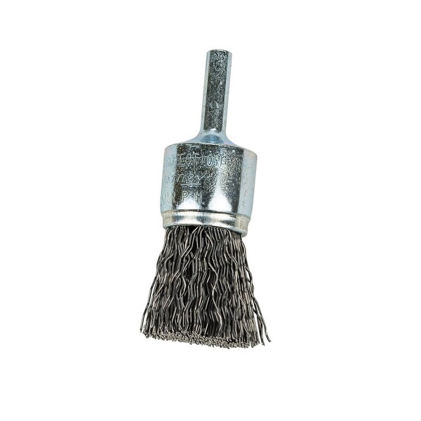 Forney Command PRO End Brush, Crimped, 3/4 in x .020 in x 1/4 in Shank, Bulk - 72265