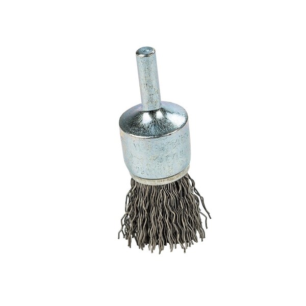 Forney Command PRO End Brush, Crimped, 3/4 in x .020 in x 1/4 in Shank, Bulk - 72265