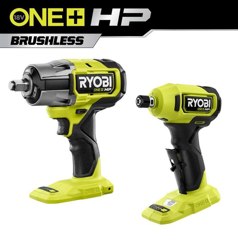 RYOBI ONE+ HP 18V 2-Kit de herramientas combinadas con llave de impacto de 4 modos de 1/2 pulg. y esmeriladora angular de 1/4 pulg. (solo herramientas) - P262-PSBDG01B