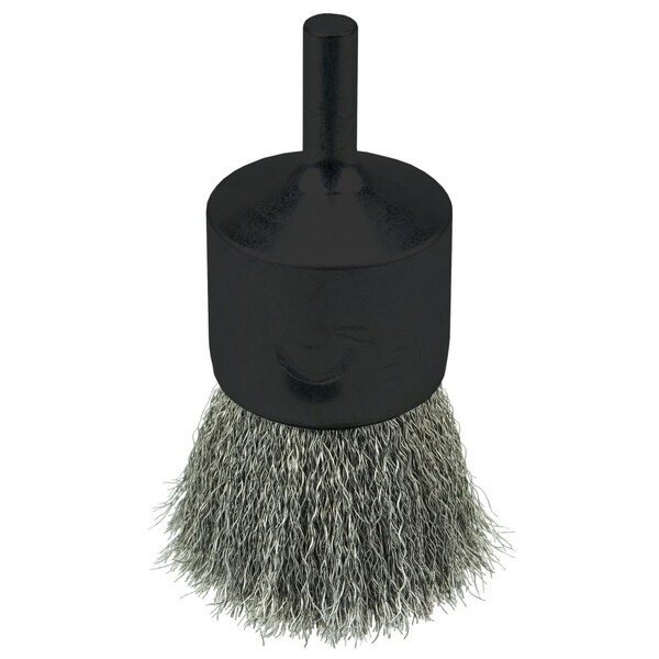 Weiler Crimped Wire End Brush 1", .006" Stainless Steel Fill - 10021