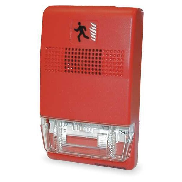Edwards Signaling Chime Strobe, Red, H 27/32 x L 4 1/2 In - EG1R-CVM