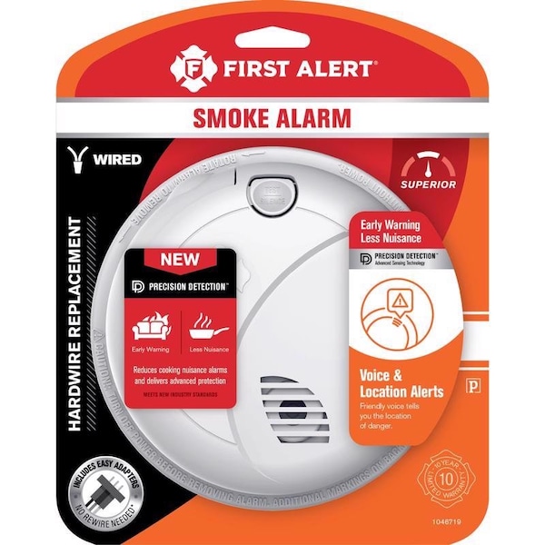 First Alert First Alert Voice Alert Hard-Wired Photoelectric Smoke Detector 1 pk - 1046719