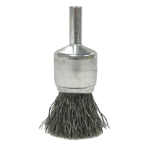 Weiler 3/4" Crimped Wire End Brush .014" Stainless Steel Fill - 10019