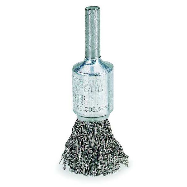 Weiler Crimped Wire End Wire Brush, Steel, 1" - 96108