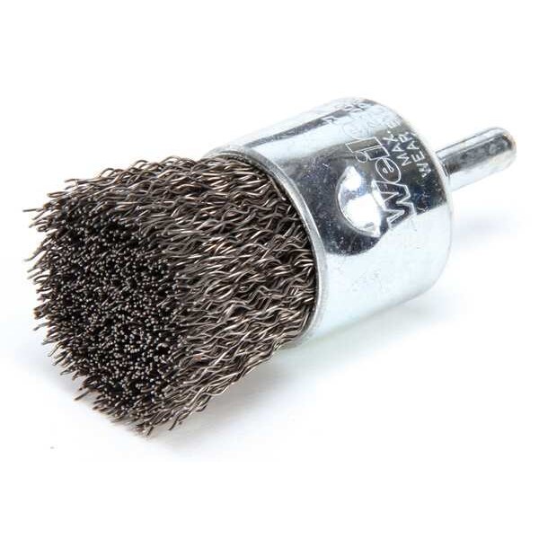 Weiler Crimped Wire End Wire Brush, Steel, 1" - 96108