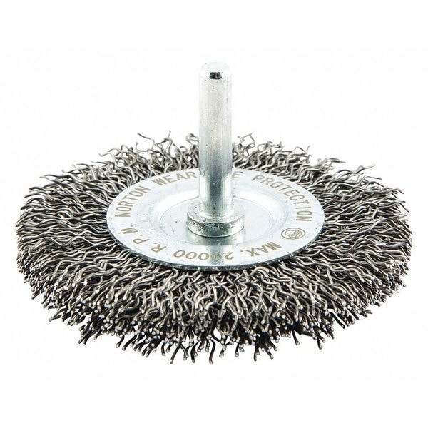Zoro Select Crimped Wire End Brush, 1" L Trim - 66252839096