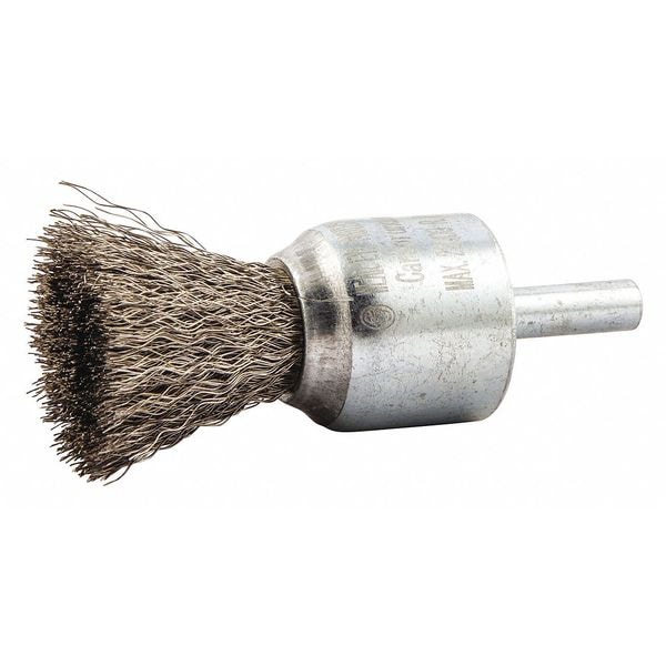 Zoro Select End Brush, Shank 1/4", Wire 0.008" dia., Bristle Trim Length: 1 in - 66254442933