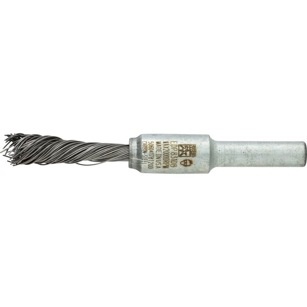 Pferd 1/4" Dia. SINGLETWIST Knot End Brush - .014 CS Wire, 1/4" Shank - 83108