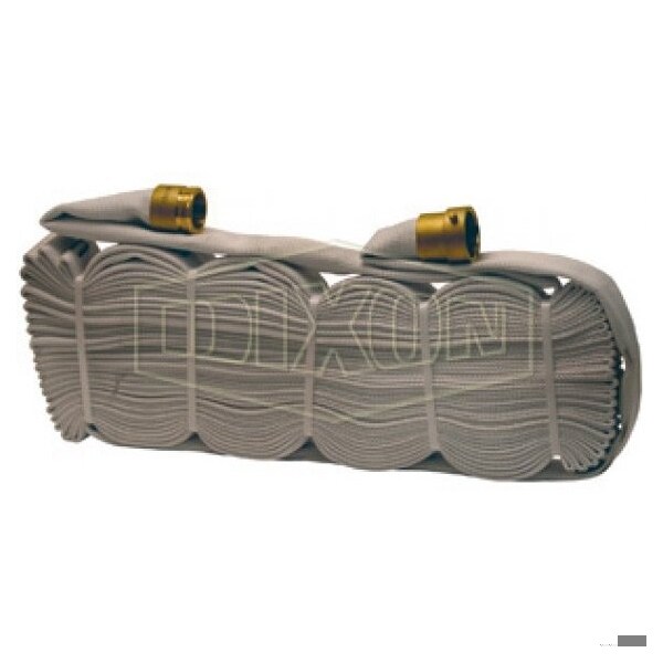Dixon Folded Single Jacket Rack Hose, 1-1/2 in, NST NH, 100 ft L, 225 psi Working, Brass, Domestic - R515100CBF/F