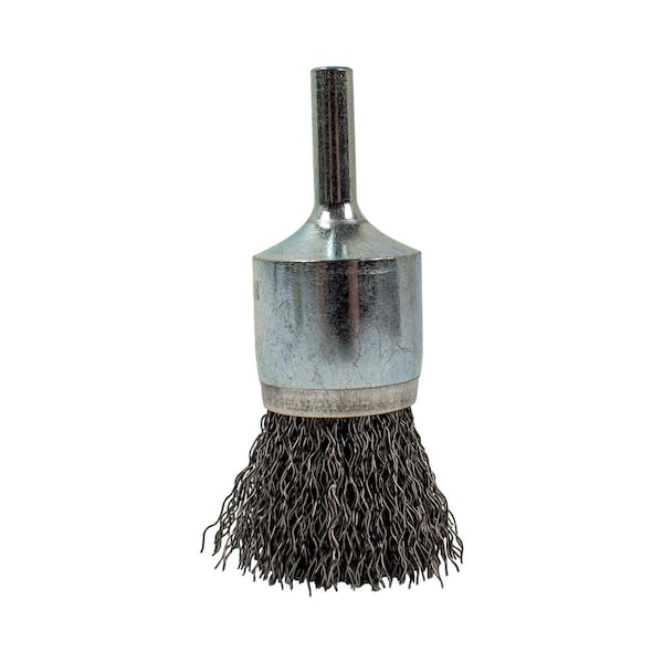Forney End Brush, Coarse Crimped Wire, 1in x .012in x 1/4in Rounded Shank - 72737