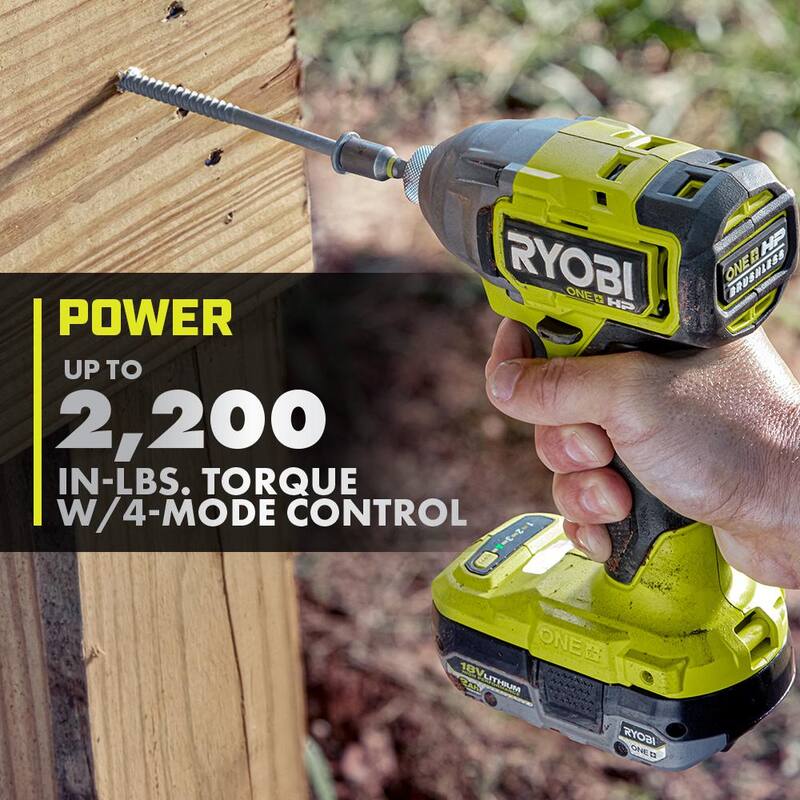 RYOBI ONE+ HP 18V Brushless Cordless 3-Tool Combo Kit con Taladro de Martillo, Atornillador de Impacto, Llave de Impacto, Baterías, Cargador y Bolsa - PBLCK02K-P262
