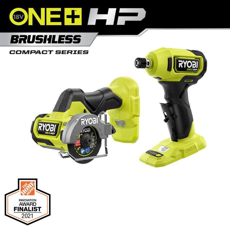 Juego de combo de 2 herramientas compactas sin escobillas RYOBI ONE+ HP 18V con esmeriladora de ángulo recto y herramienta de corte (solo herramientas) - PSBDG01B-PSBCS02B