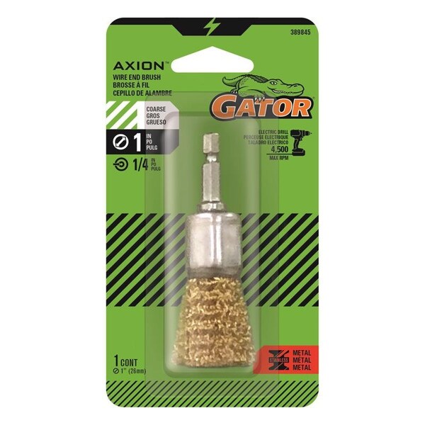 Gator Gator 1 in. Coarse Crimped End Brush Brass Coated Steel 4500 rpm 1 pc - 389845