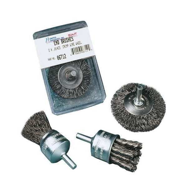 United Abrasives/Sait SAIT 06709 Crimped End Brushes (Carbon Steel), 1" Dia x .020" Wire Size x 1" Trim Length, 1-Pack - 06709