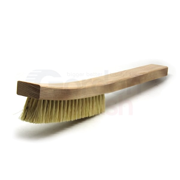 Gordon Brush 4 X 19 Row Tampico Bristle and Curved Wood Handle Plater's Brush - 414TG
