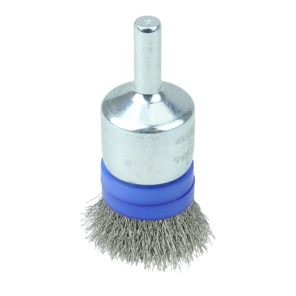Weiler Banded Crimped Wire End Brush 3/4", .006" Stainless Steel Fill - 11112