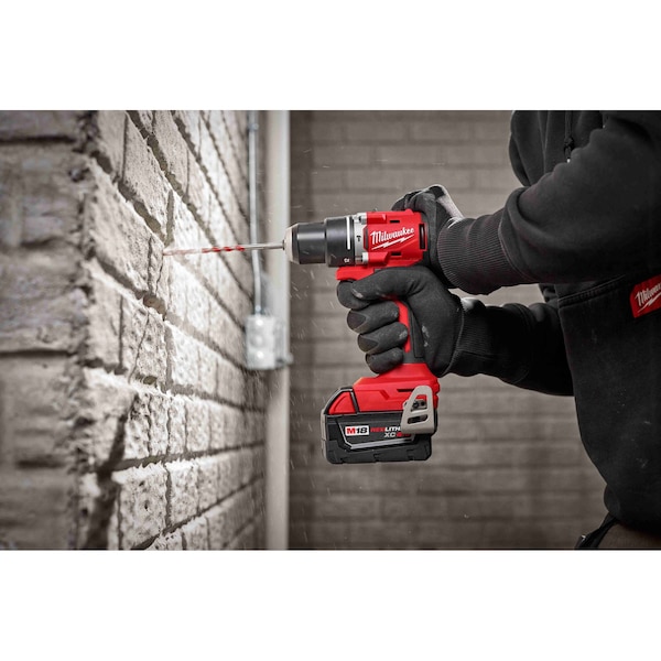 Milwaukee Tool M18 Compact Brushless 2-Tool Kit, Hammer Drill & Impact Driver, 2 Batteries, M18 & M12 Charger, Bag - 3693-22CX