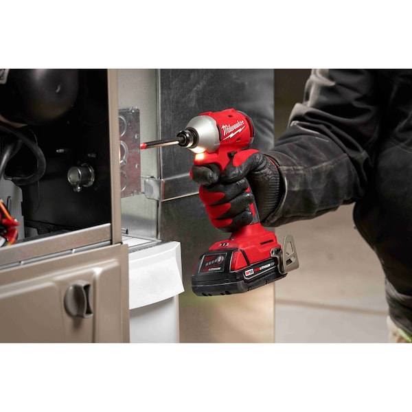 Milwaukee Tool M18 Compact Brushless 2-Tool Kit, Hammer Drill & Impact Driver, 2 Batteries, M18 & M12 Charger, Bag - 3693-22CX