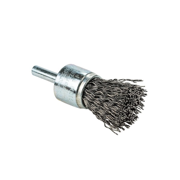 Forney Command PRO End Brush, Crimped, 3/4 in x .020 in x 1/4 in Shank - 60001