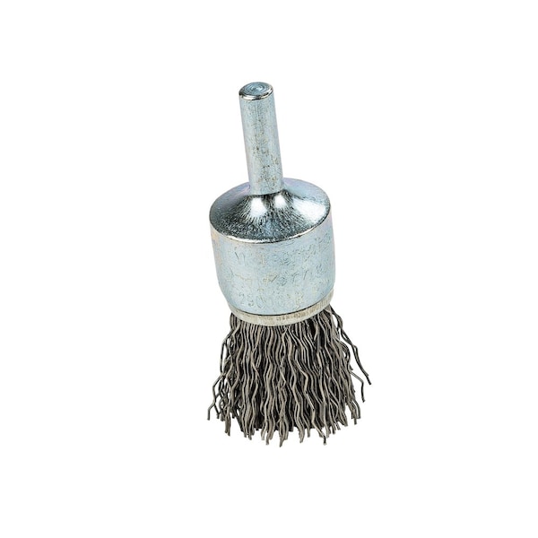 Forney Command PRO End Brush, Crimped, 3/4 in x .020 in x 1/4 in Shank - 60001