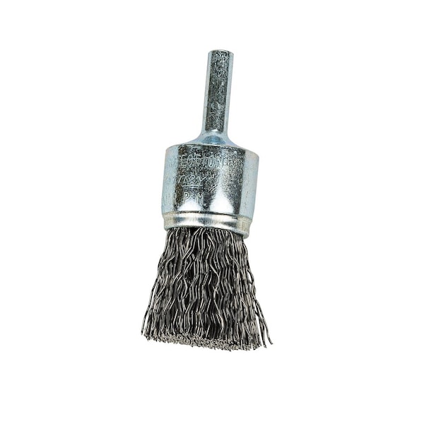 Forney Command PRO End Brush, Crimped, 3/4 in x .020 in x 1/4 in Shank - 60001