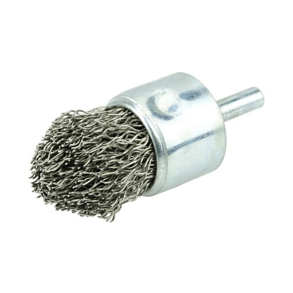 Weiler Controlled Flare Crimped Wire End Brush 1", .020" Stainless Steel Fill - 10323