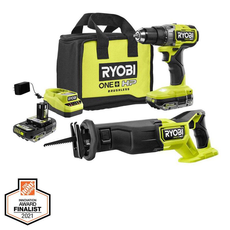 RYOBI ONE+ HP 18V Brushless Cordless 2-Tool Combo Kit with Drill/Driver, Reciprocating Saw, Batteries, Charger, and Bag - PBLDD01K-PBLRS01B

Kit combo de 2 herramientas inalámbricas RYOBI ONE+ HP 18V Brushless con taladro/atornillador, sierra reciproca, baterías, cargador y bolsa - PBLDD01K-PBLRS01B