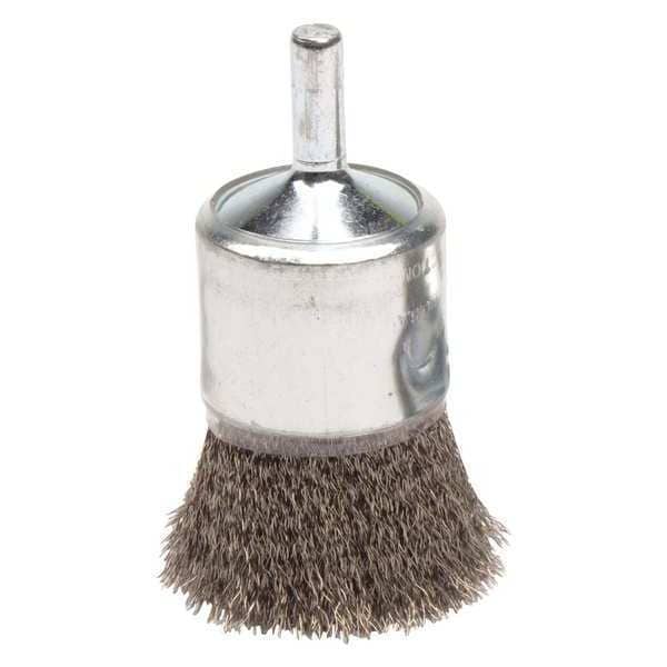 Weiler Coated Cup Crimped Wire End Brush 1" .006" Stainless Steel Fill - 11016