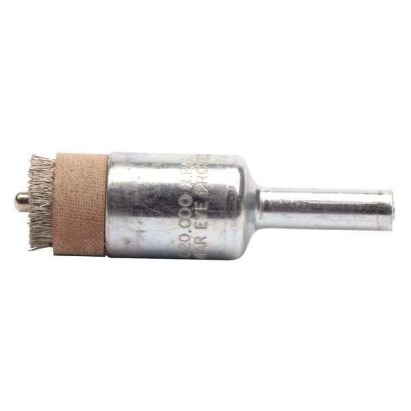 Weiler 1/2" Pilot Bonding End Brush .004" Crimped SS Wire Fill 1/8"-Dia Pilot - 10057