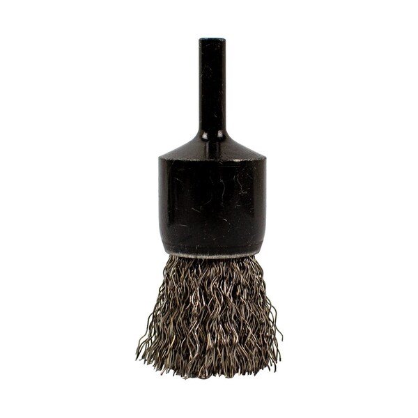 Forney End Brush, Command PRO Coarse Crimped Wire, 1in x .014in x 1/4in Rounded Shank - 72803