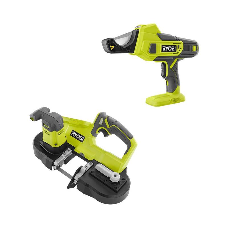 Sierra de banda portátil inalámbrica de 18V ONE+ de RYOBI y cortador de PVC y PEX (solo herramientas) - P590-P593