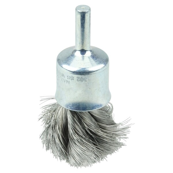 Weiler 3/4" Knot Wire End Brush, .0104" Stainless Steel Fill - 10211