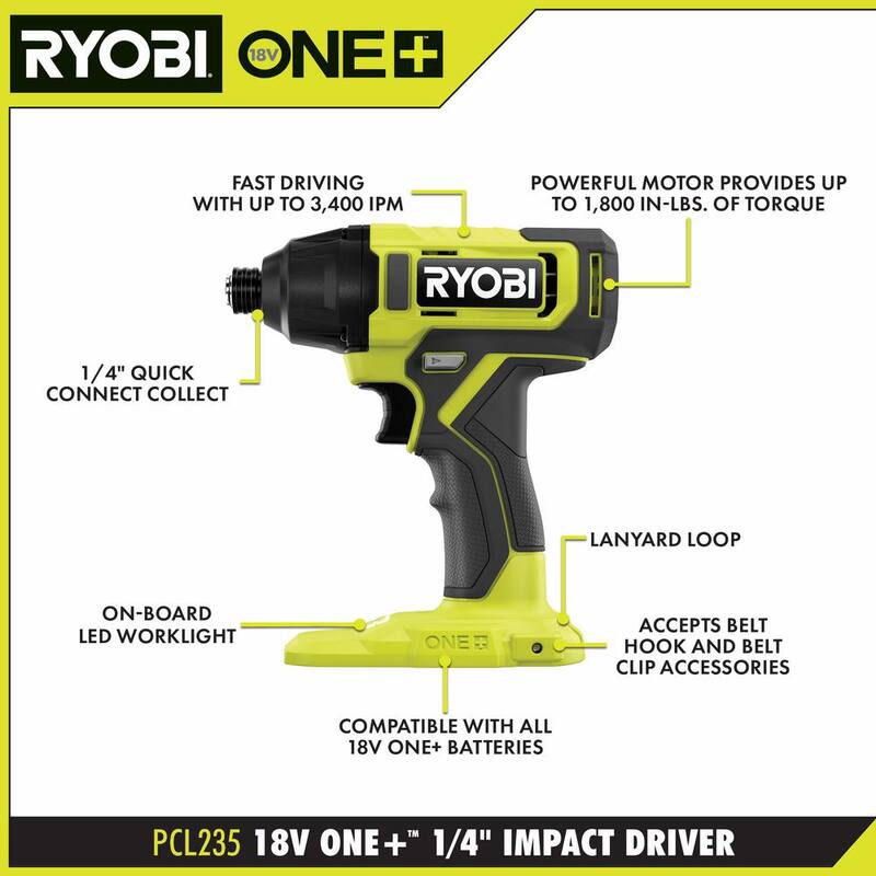 RYOBI ONE+ Kit Combo de 4 herramientas inalámbricas de 18V con batería de 1.5 Ah, batería de 4.0 Ah, cargador y caja de herramientas rodante LINK - PCL1400K2-STM201