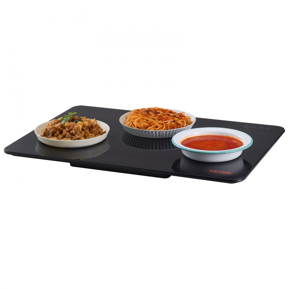 VEVOR Electric Warming Tray, 16.5" x 23.6" Portable Tempered Glass Heating Tray with Temperature Control (65-90℃), Perfect for Dinner, Catering, House, Parties, Events, Entertaining and Holiday, Black - CBJRG420600MMQINIV1