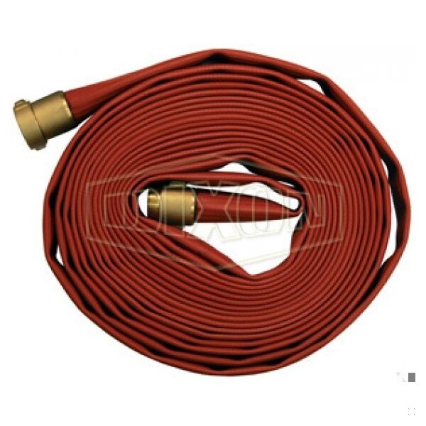 Dixon Light Duty Fire Hose, 1-1/2 in, NST NH, 50 ft L, 225 psi Working, Nitrile, Domestic - H515R50PBF