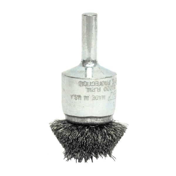Weiler 1-1/4" Circular Flared Crimped Wire End Brush .006" Steel Fill - 10076