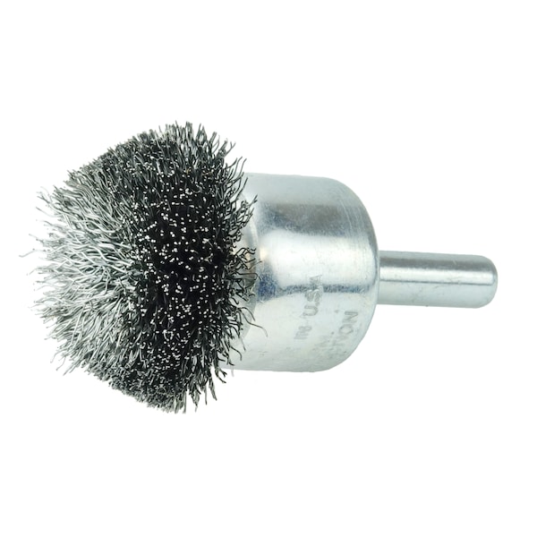 Weiler 1-1/4" Circular Flared Crimped Wire End Brush .006" Steel Fill - 10076