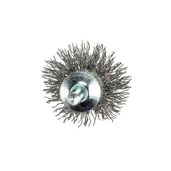 Forney Command PRO End Brush, Circular Flare, 1-1/2 in x .014 in x 1/4 in Shank - 60003