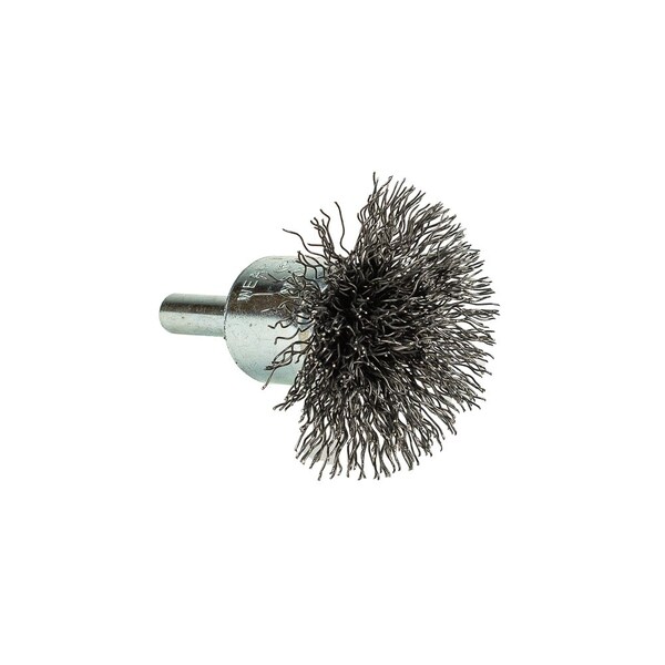 Forney Command PRO End Brush, Circular Flare, 1-1/2 in x .014 in x 1/4 in Shank - 60003