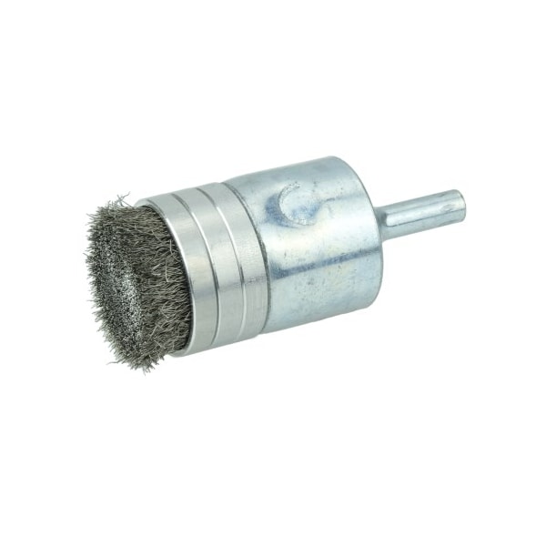 Weiler 1" Banded Crimped Wire End Brush, .006" Stainless Steel Fill - 11114
