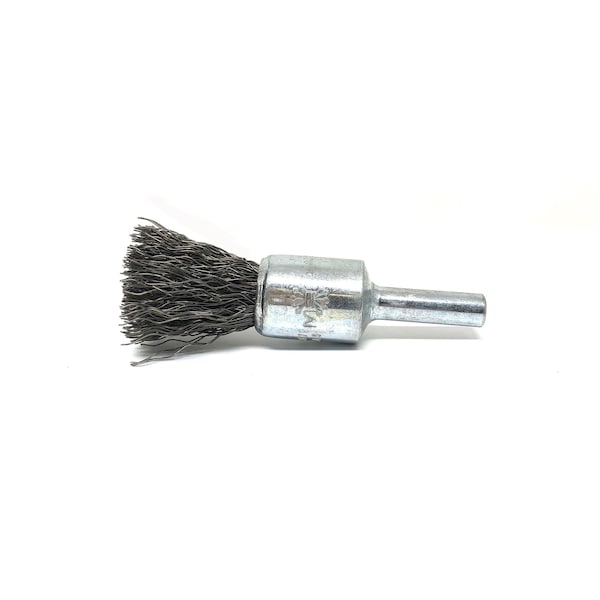 Brush Research Manufacturing BNS4S14 Solid End Brush. .500" Dia., .014SS, .875" Trim Length, .250" Shank Diameter - BNS4S14