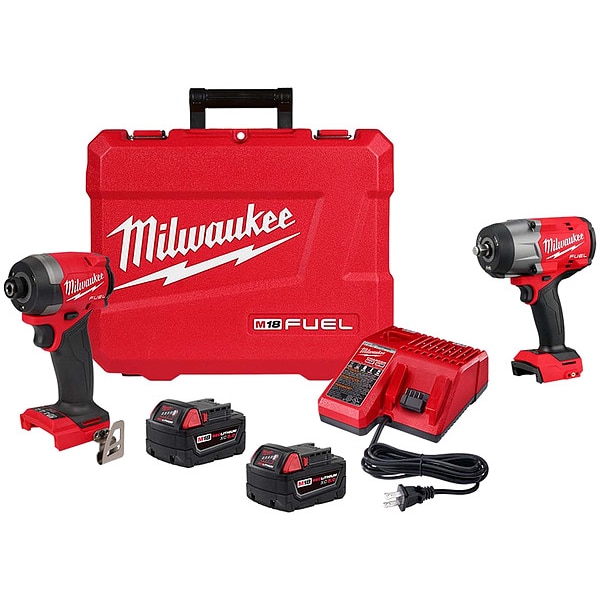 Milwaukee Tool M18 FUEL Cordless Impact Driver + HTIW Kit, Includes Battery (5.0 Ah) - 2953-22, 2967-20