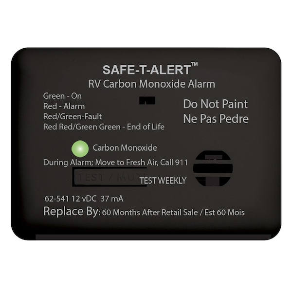 Safe-T-Alert 62 Series Carbon Monoxide Alarm - 12V - RV Surface Mount - Black - 62-541-BL
